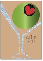 Olive in glass