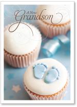 Cupcake With Blue Baby Footprints