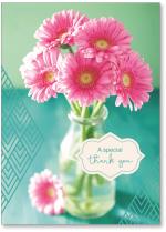 photo pink daisies with teal background