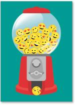 Gumball machine with emoji's