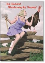 Woman with a turkey