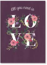 Floral Design with word love