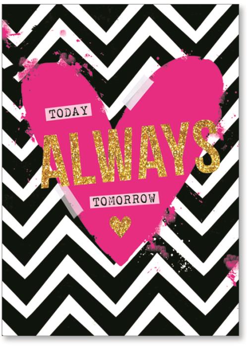 Pink heart with chevron pattern