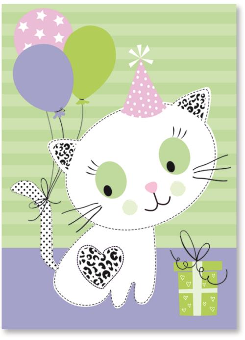 Kitty with balloons