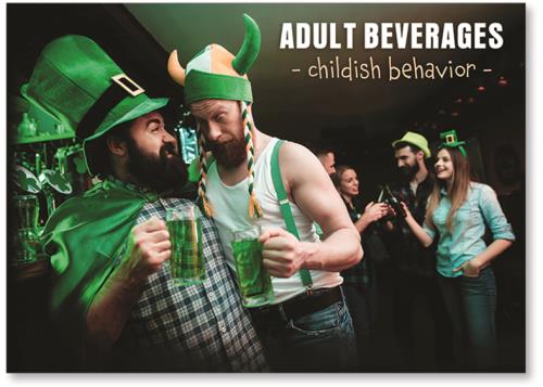 Adults celebrating drinking green beer
