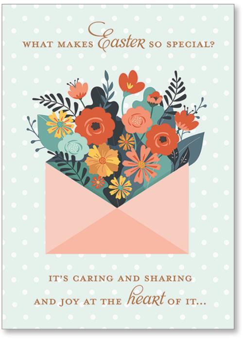 Envelope with flowers coming out