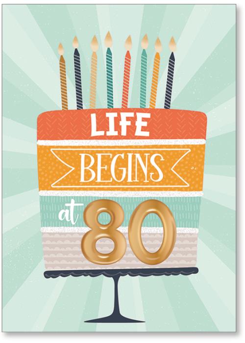 Life Begins at 80 in cake