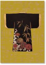Black Kimono W/Florals