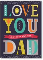 Love You Dad patterned text with banner