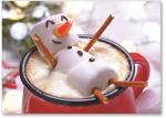 Marshmallow snowman in choco