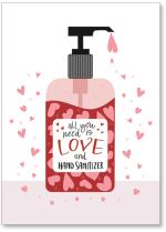 Hand Sanitizer bottle with hearts
