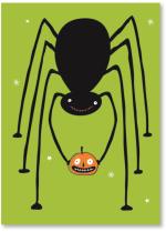 Big Spider holding pumpkin