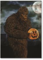 Man in Bigfoot suit with candy