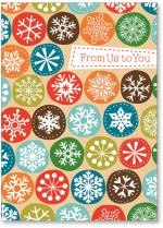 Snowflakes in colorful circles
