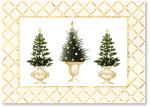 3 Topiary trees with gold balls and pattern