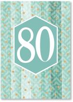 80 in shape teal pattern, gold dots