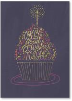 Cupcake in lettering only good wishes