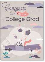 Grad in car holding up diploma