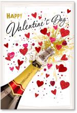 Champagne bottle with hearts