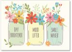 3 mason jars with flowers