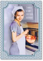 Retro woman baking